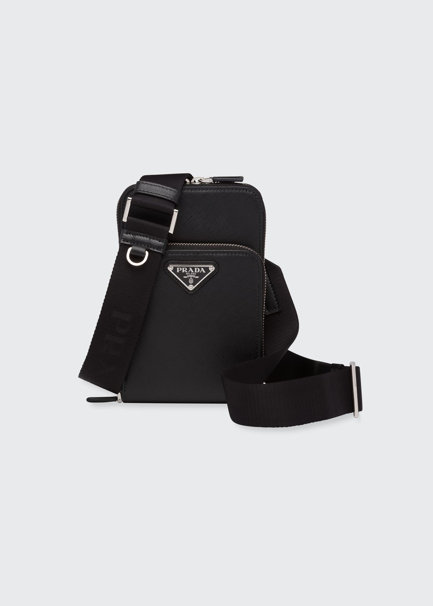 Prada Men's Saffiano Minibag In Black
