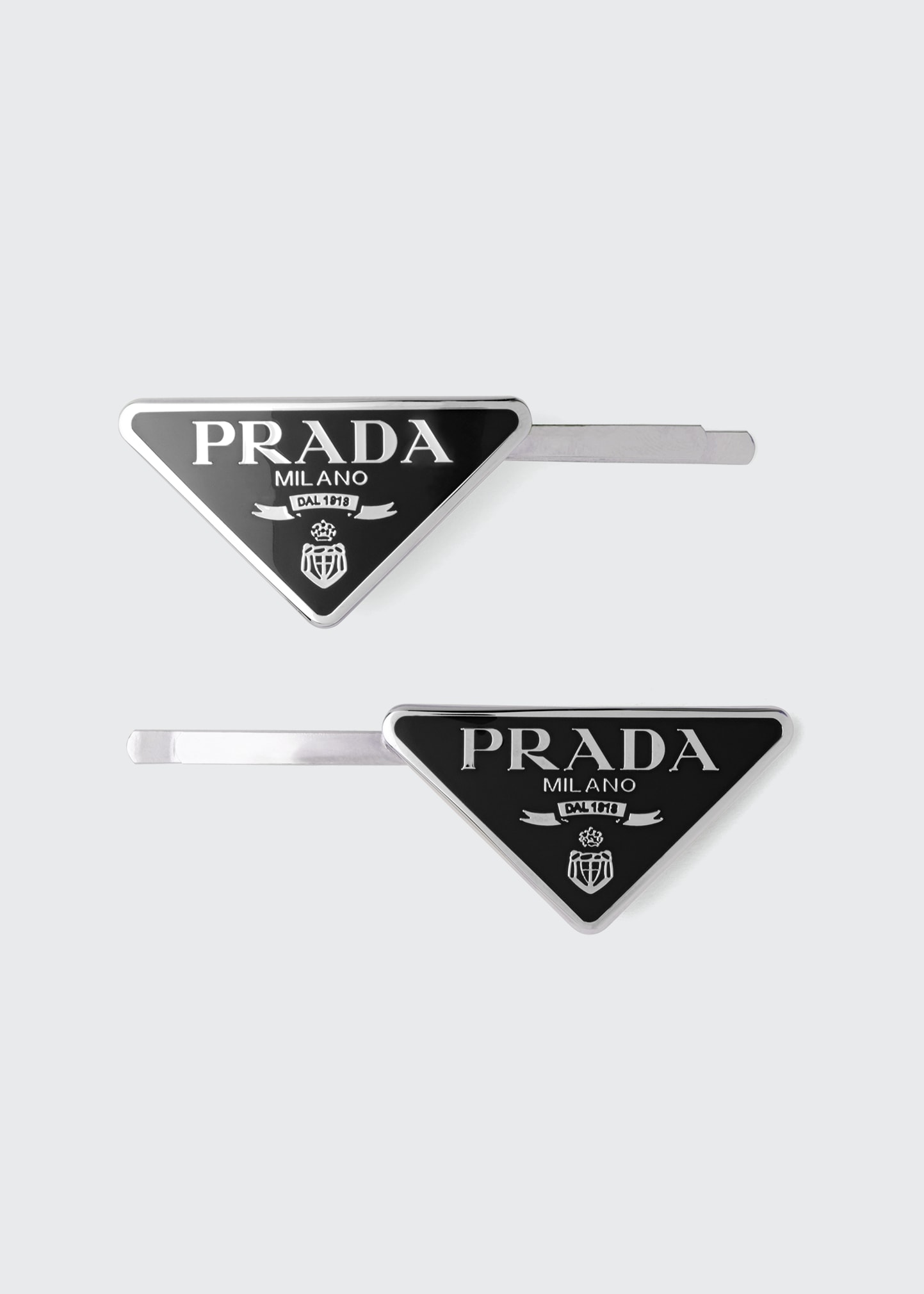 Prada Logo Hair Pins, Set Of 2 In Black