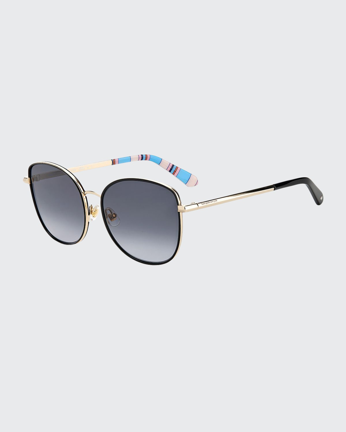 Kate Spade Maryam 56mm Gradient Polarized Cat Eye Sunglasses In Black / Gold