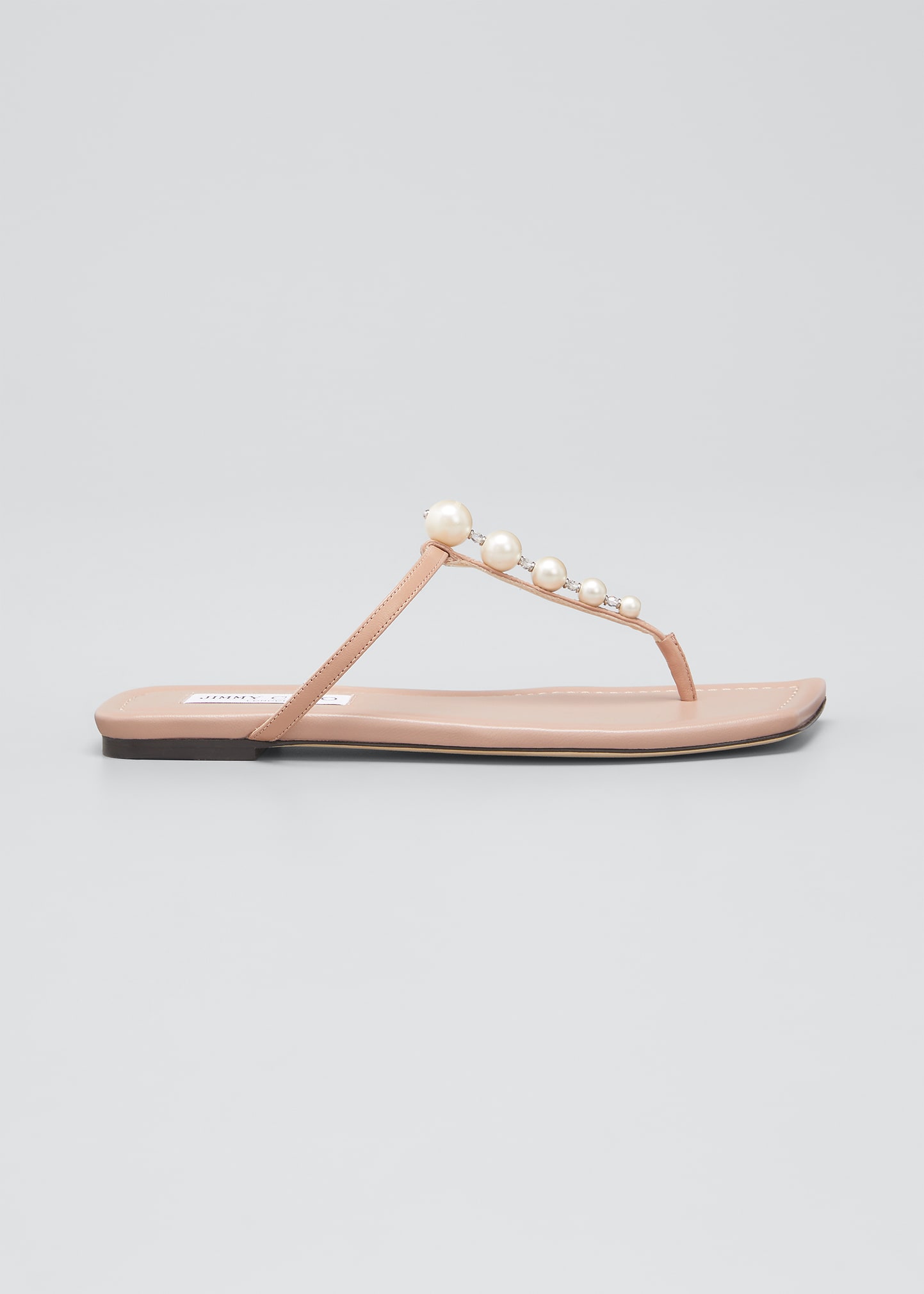 Jimmy Choo Alaina Pearly Flat Thong Sandals