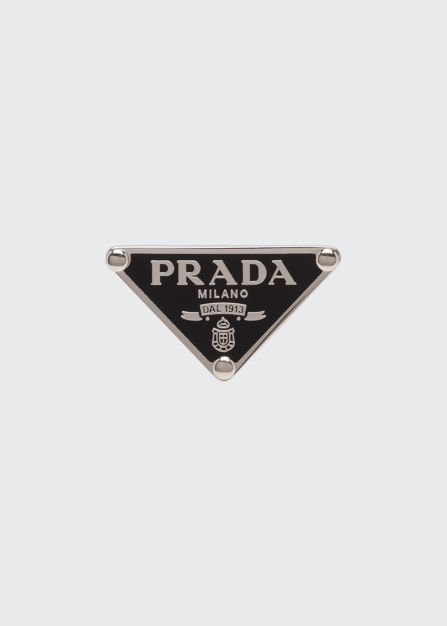 宅配便送料無料 PRADA ヘアクリップ 10cm メタル エナメル