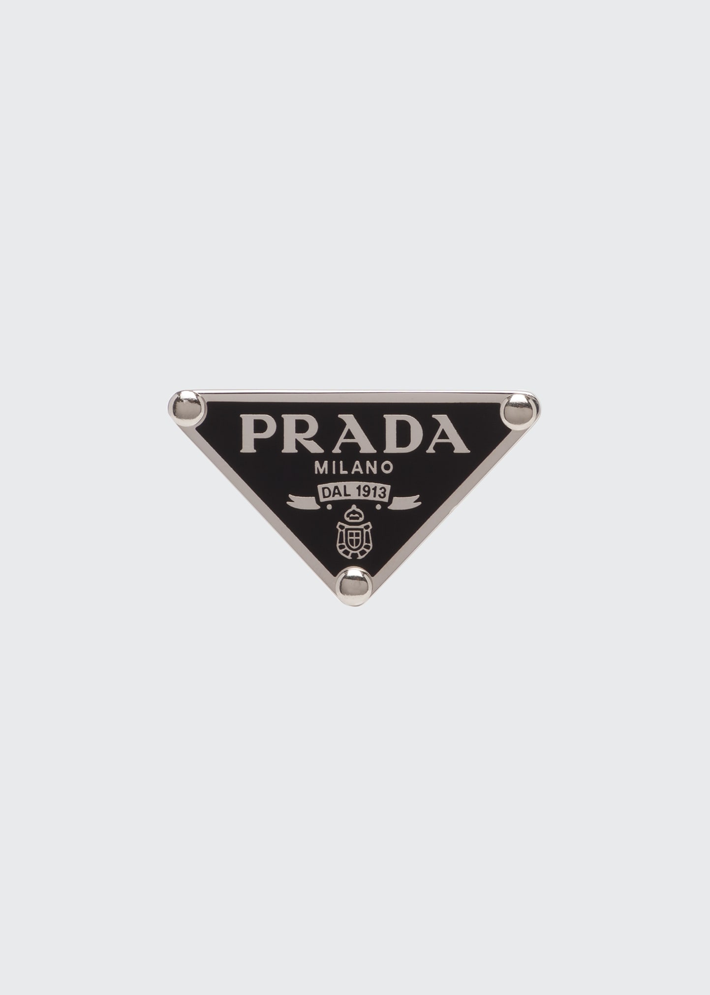Prada Enamel Triangle Logo Clip Earring, Right