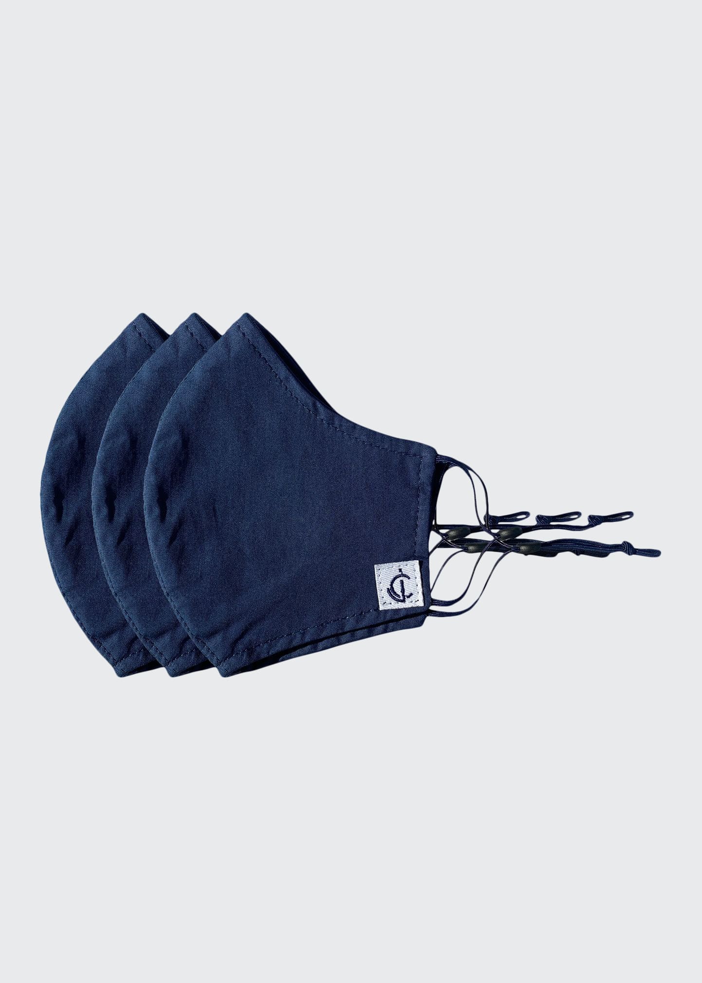 Reusable Protective Face Mask Coverings, Set of 3 - Navy