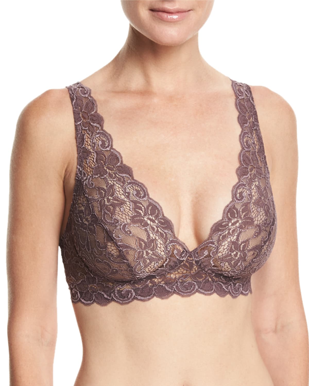 Hanro Luxury Moments Soft Cup Lace Bra In Skin