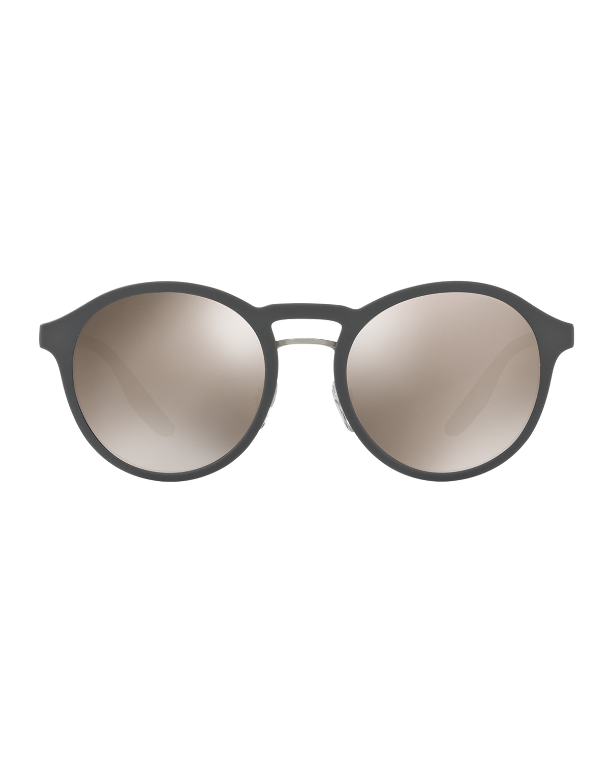 Prada Linea Rossa Men's Round Double-Bridge Sunglasses, Gray