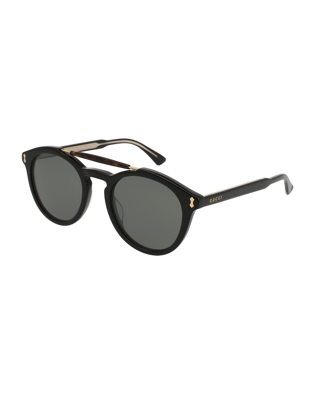 Black round hotsell gucci sunglasses