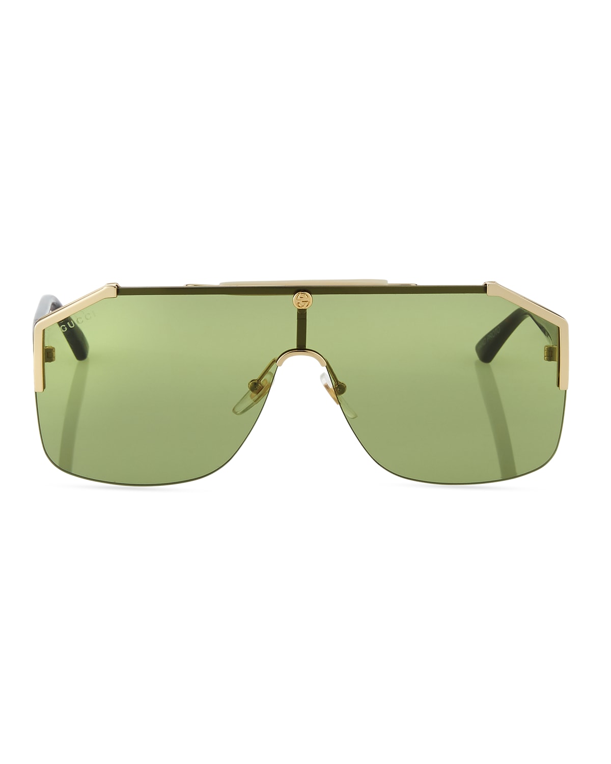 Gucci Geometric Metal Shield Sunglasses