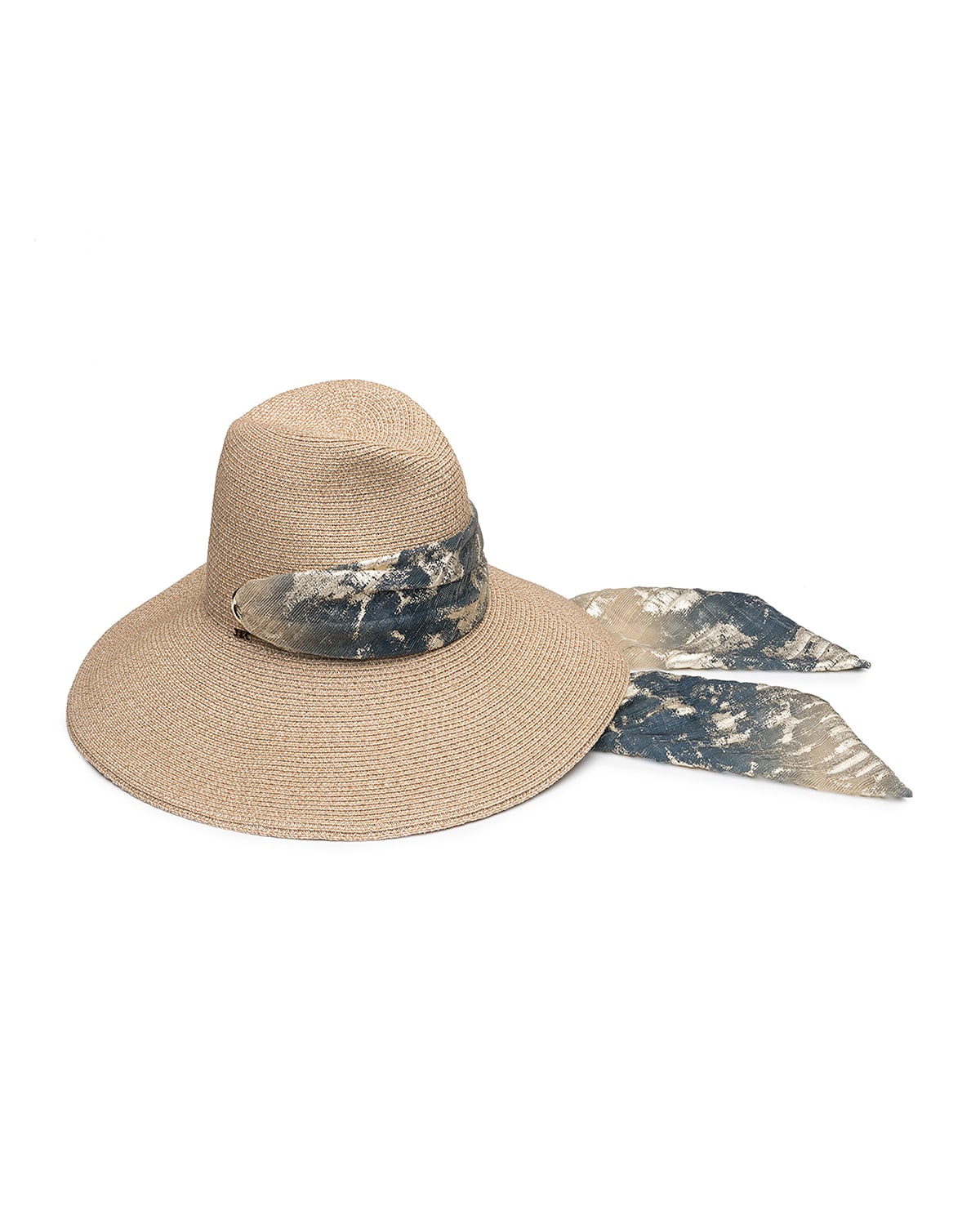 Eugenia Kim Cassidy HempBlend Sun Hat w/ Metallic Scarf