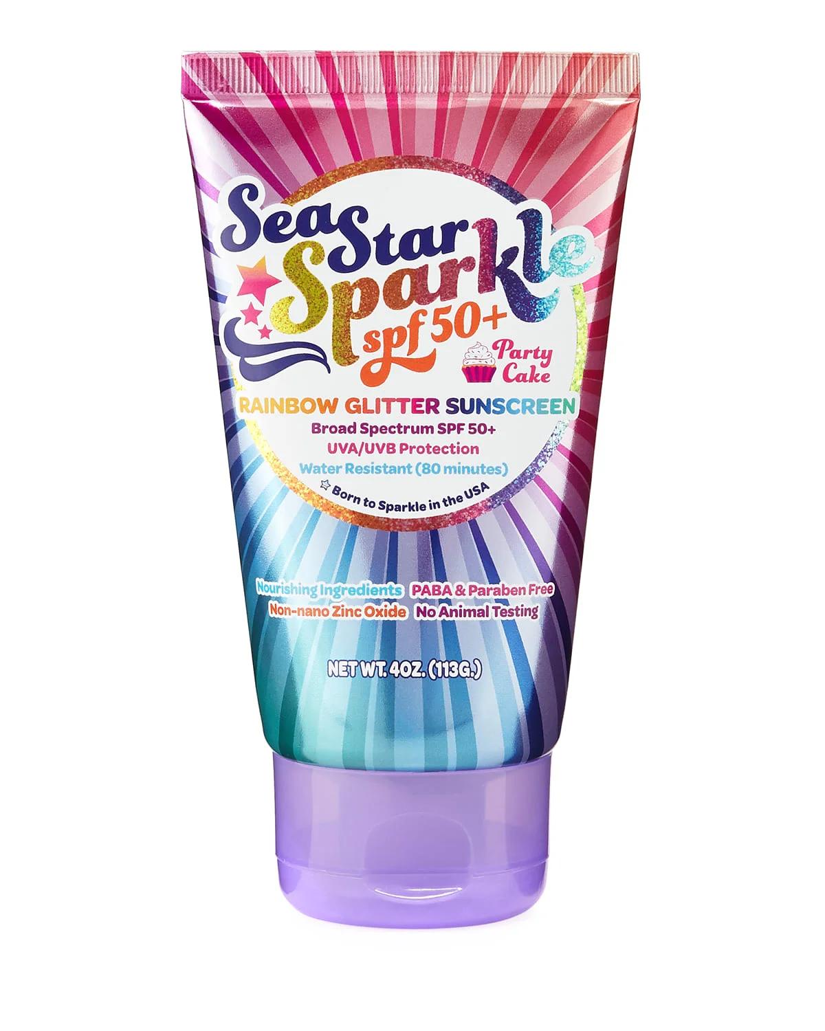 Sunshine & Glitter Sea Star Sparkle Party Cake SPF 50+ Glitter Sunscreen