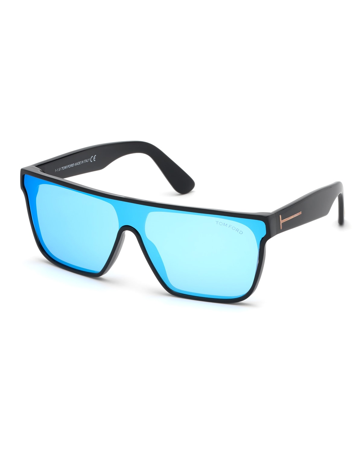 TOM FORD Men's Wyhat Square Shield Sunglasses, Light Blue