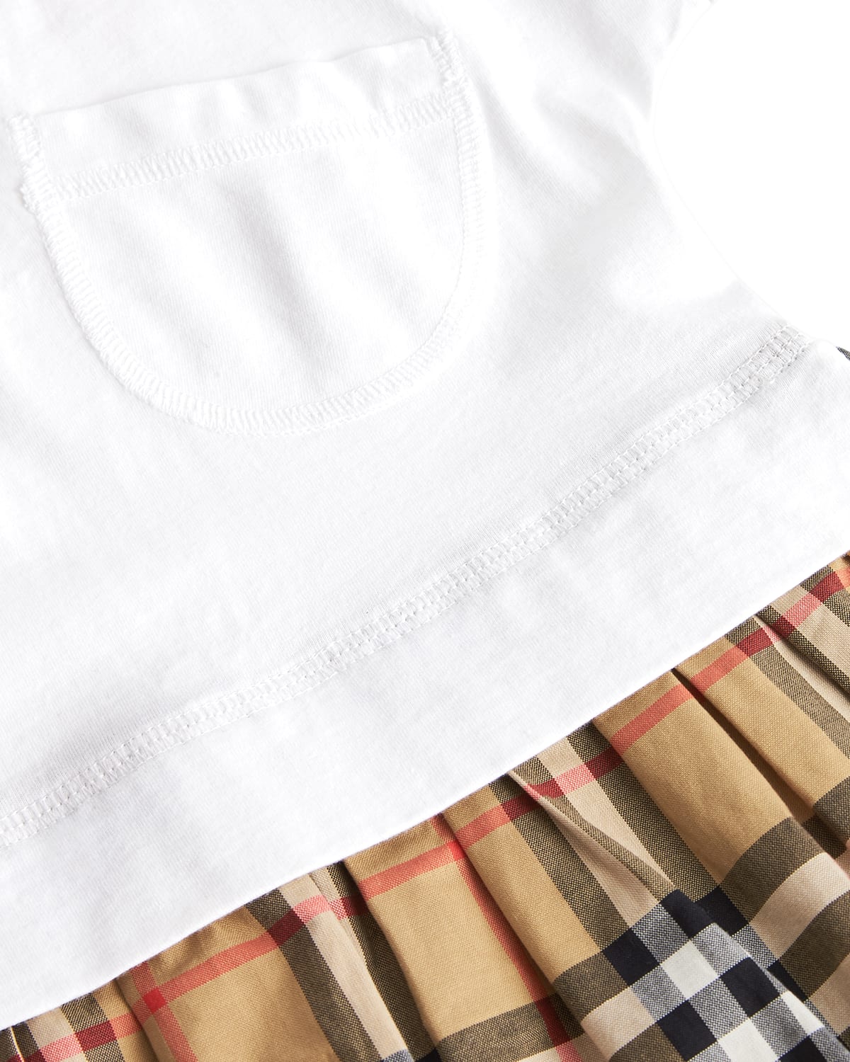 Short Sleeve T Shirt Plaid Skirt Dress Size 6M 2