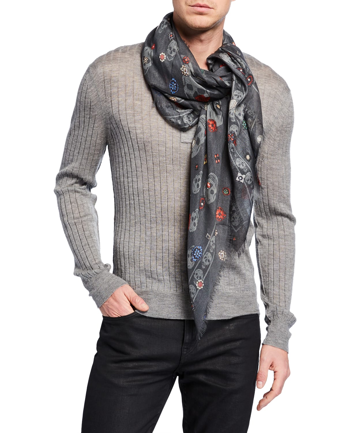 Alexander mcqueen men's scarf best sale