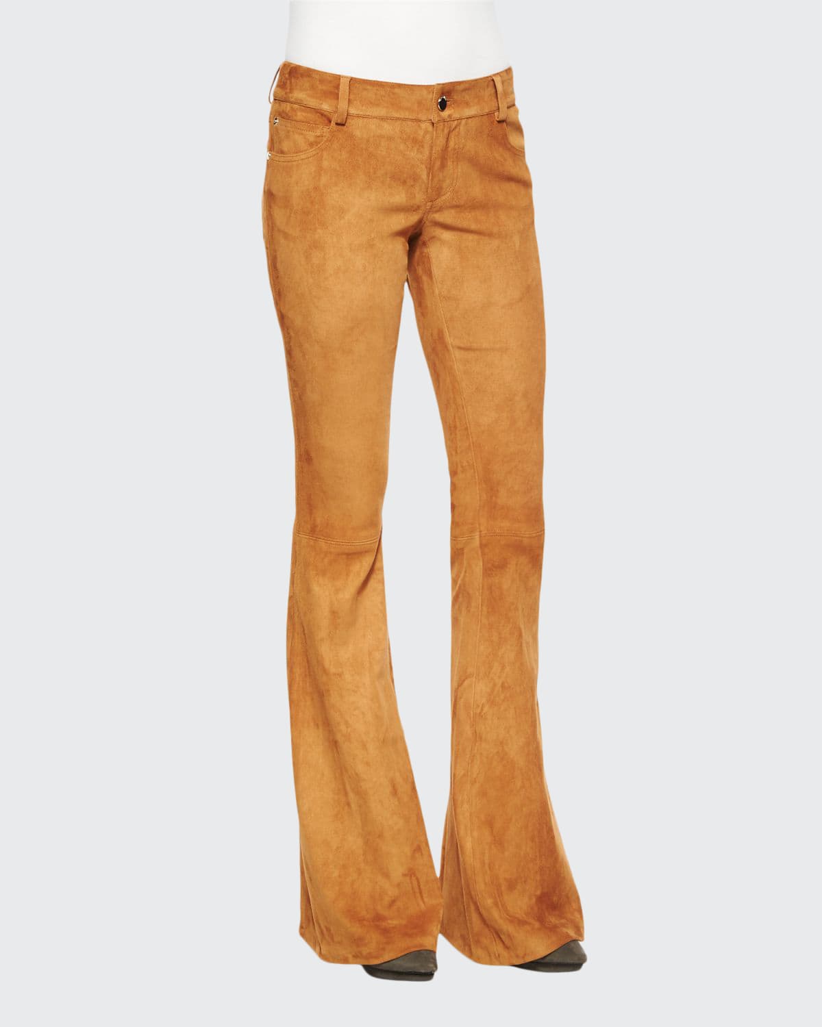 suede bell bottom pants