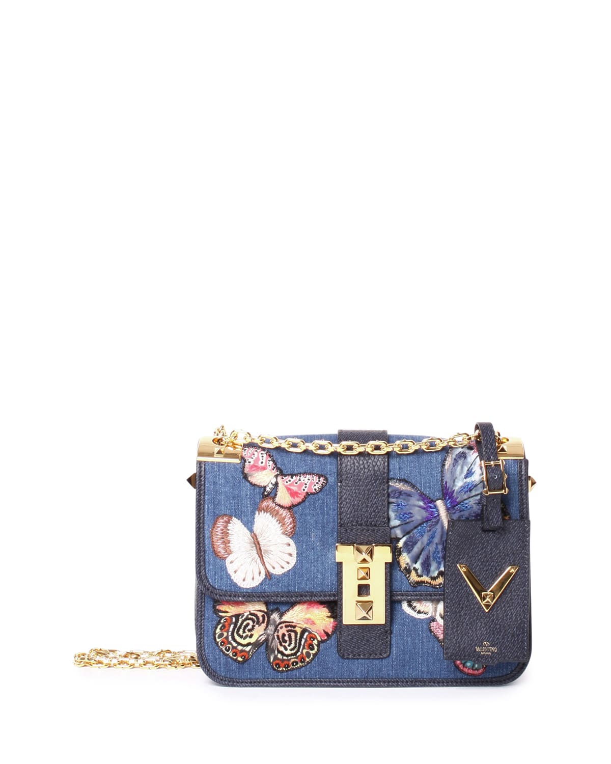 Valentino Garavani, Bags, Valentino Garavani Denim Butterfly Backpack Blue