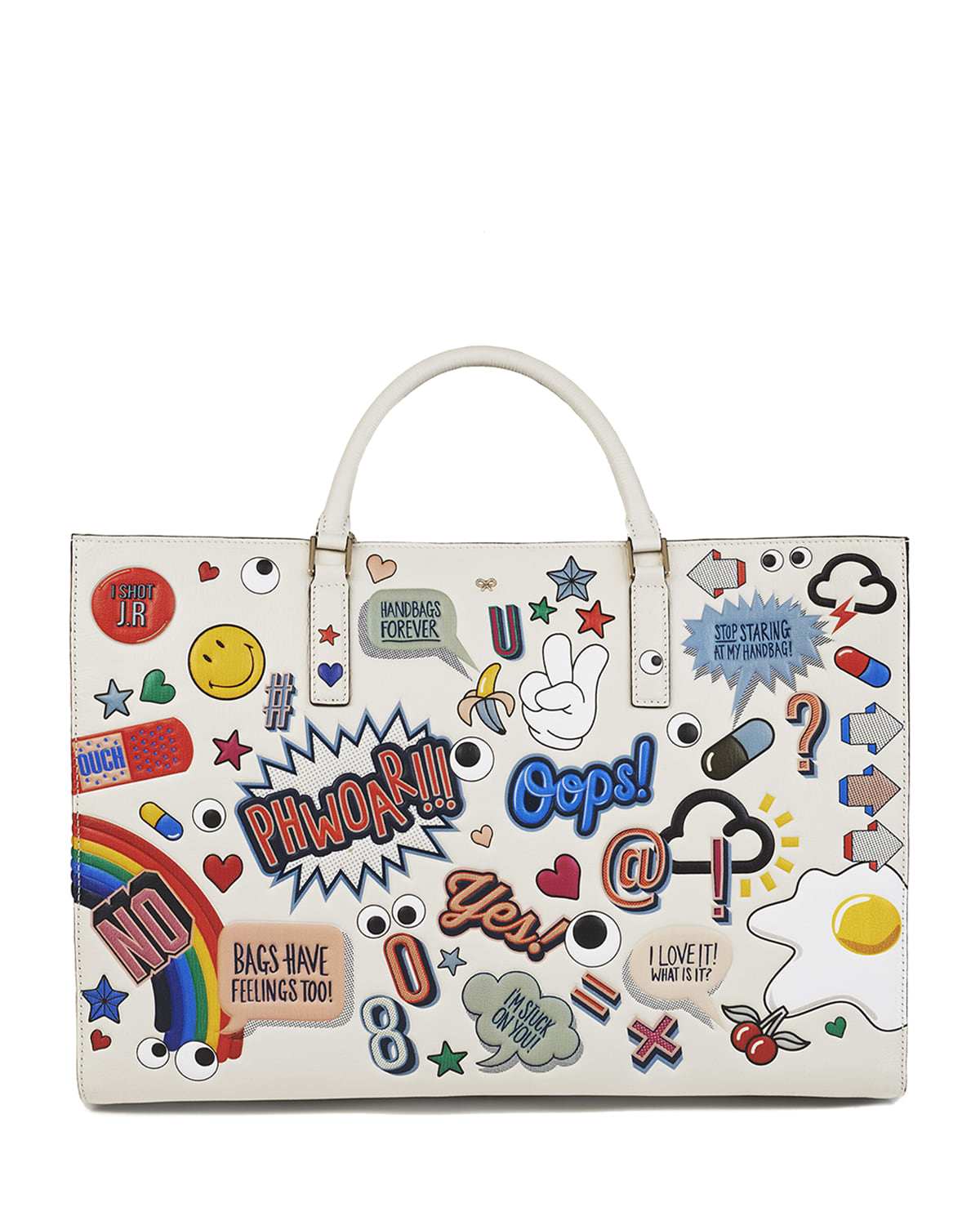 Anya Hindmarch Ebury Sticker Print Leather Tote Bag