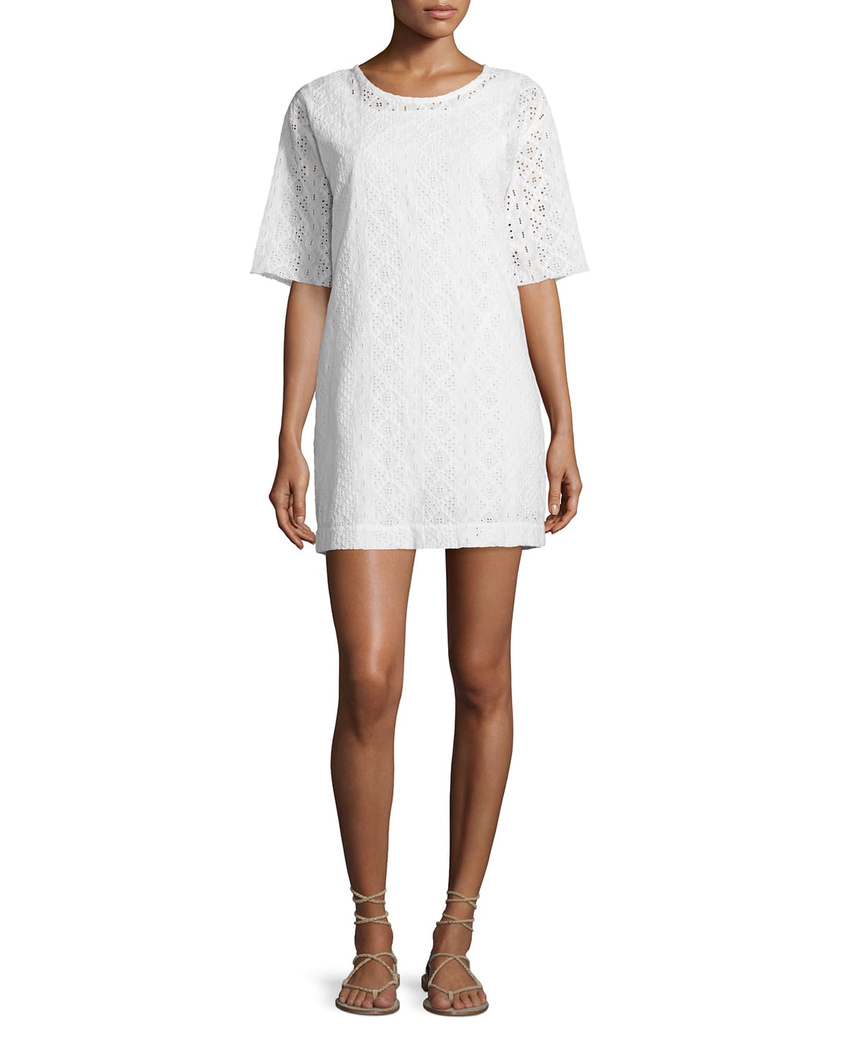 The Eyelet Cotton T Shirt Dress Dirty White Eyelet