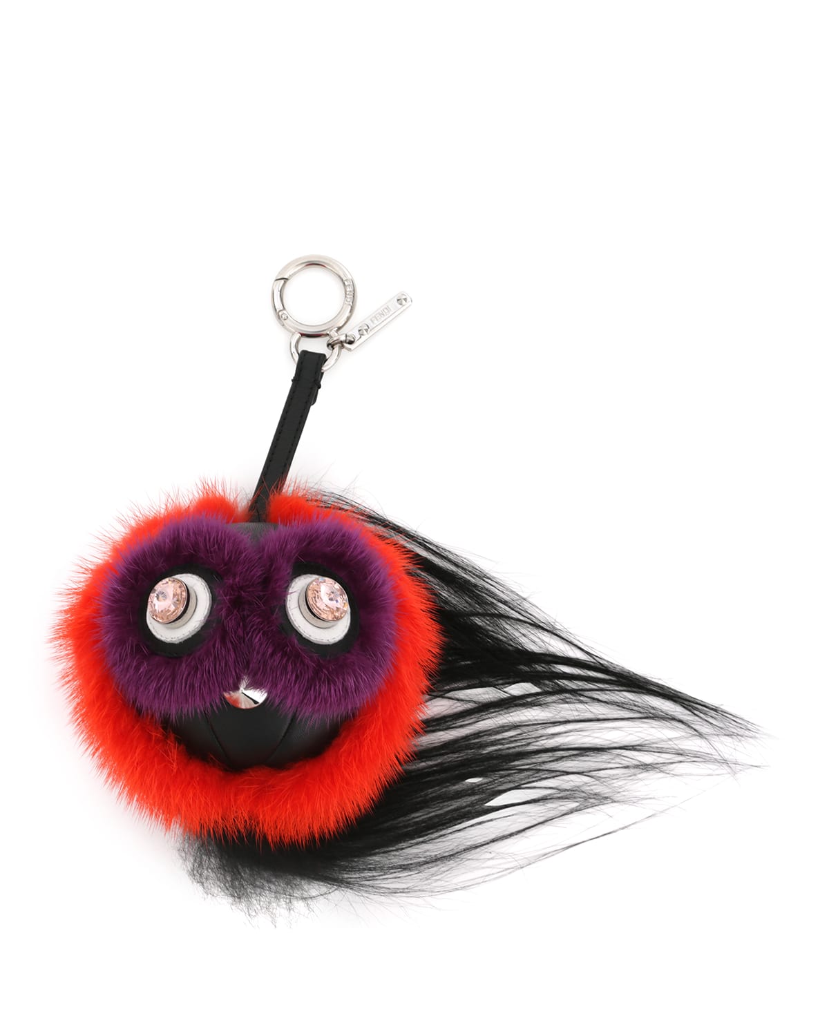 Fendi QuTweet Ball Monster Beak Fur Charm for Handbag, Purple/Red