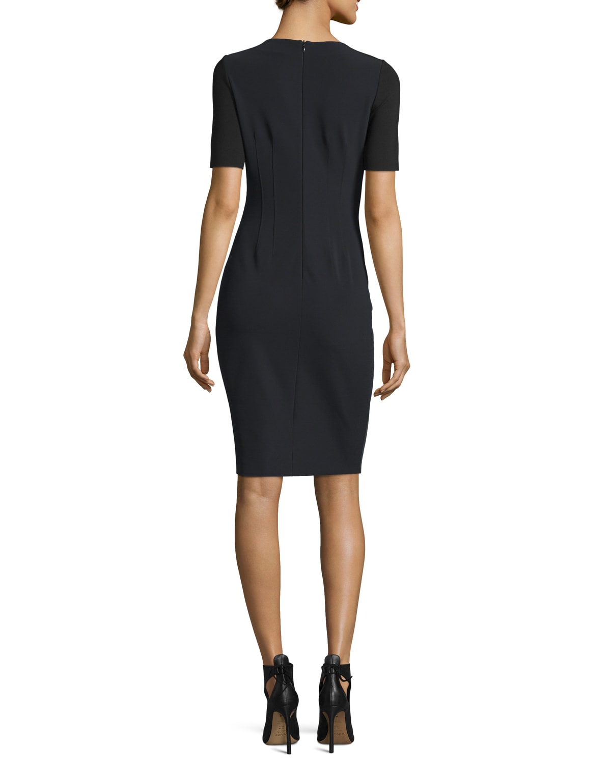 Emily Colorblock Combo Sheath Dress Blue Navy