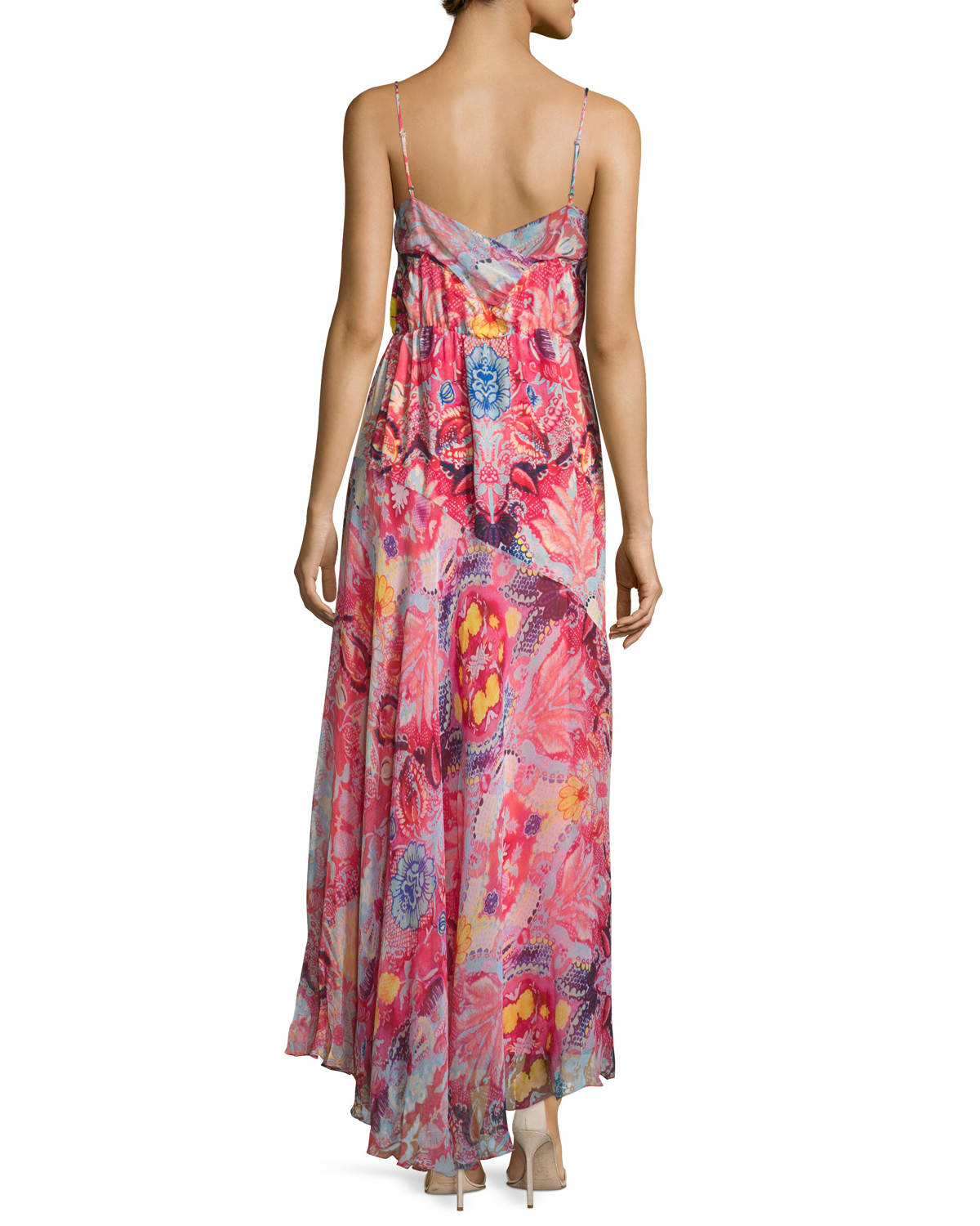 The Love Her Madly Silk Paisley Maxi Dress Pink