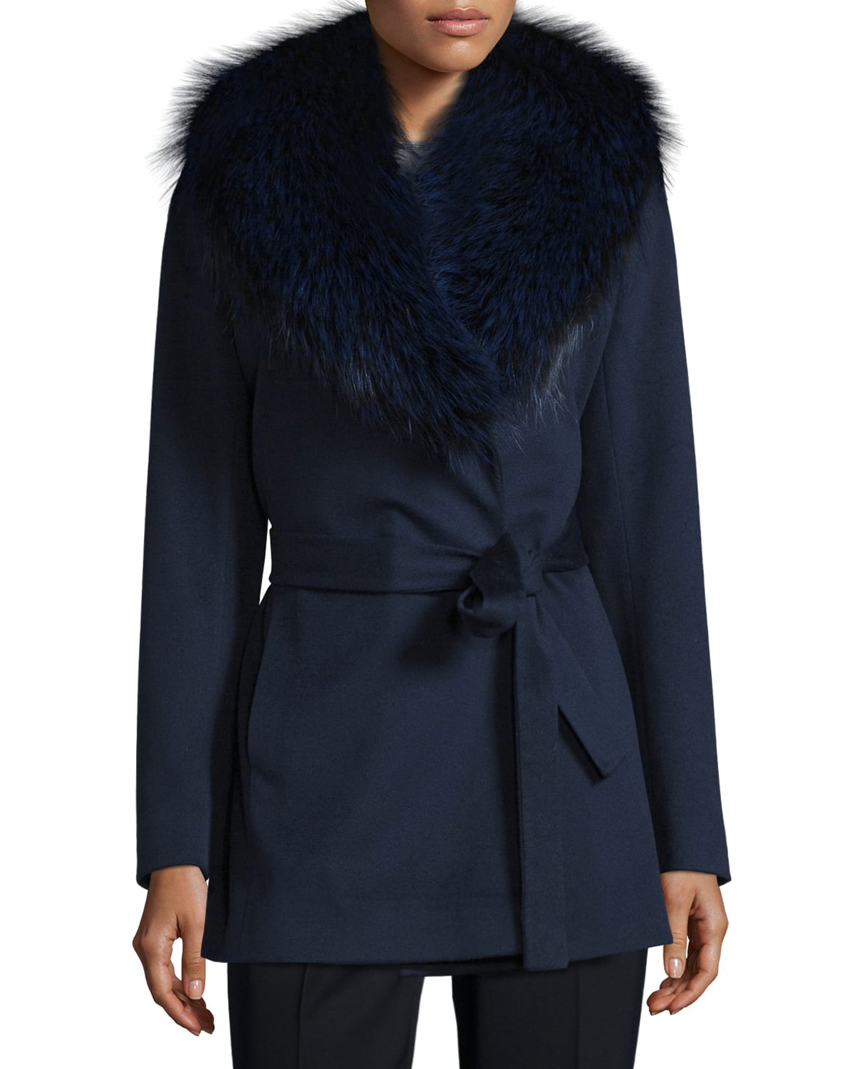 Fleurette short length wool coat outlet