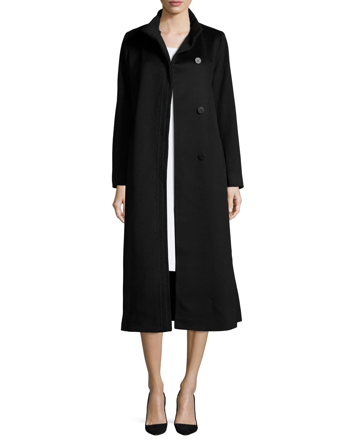 Fleurette Studio wool cashmere blend deals black dress coat