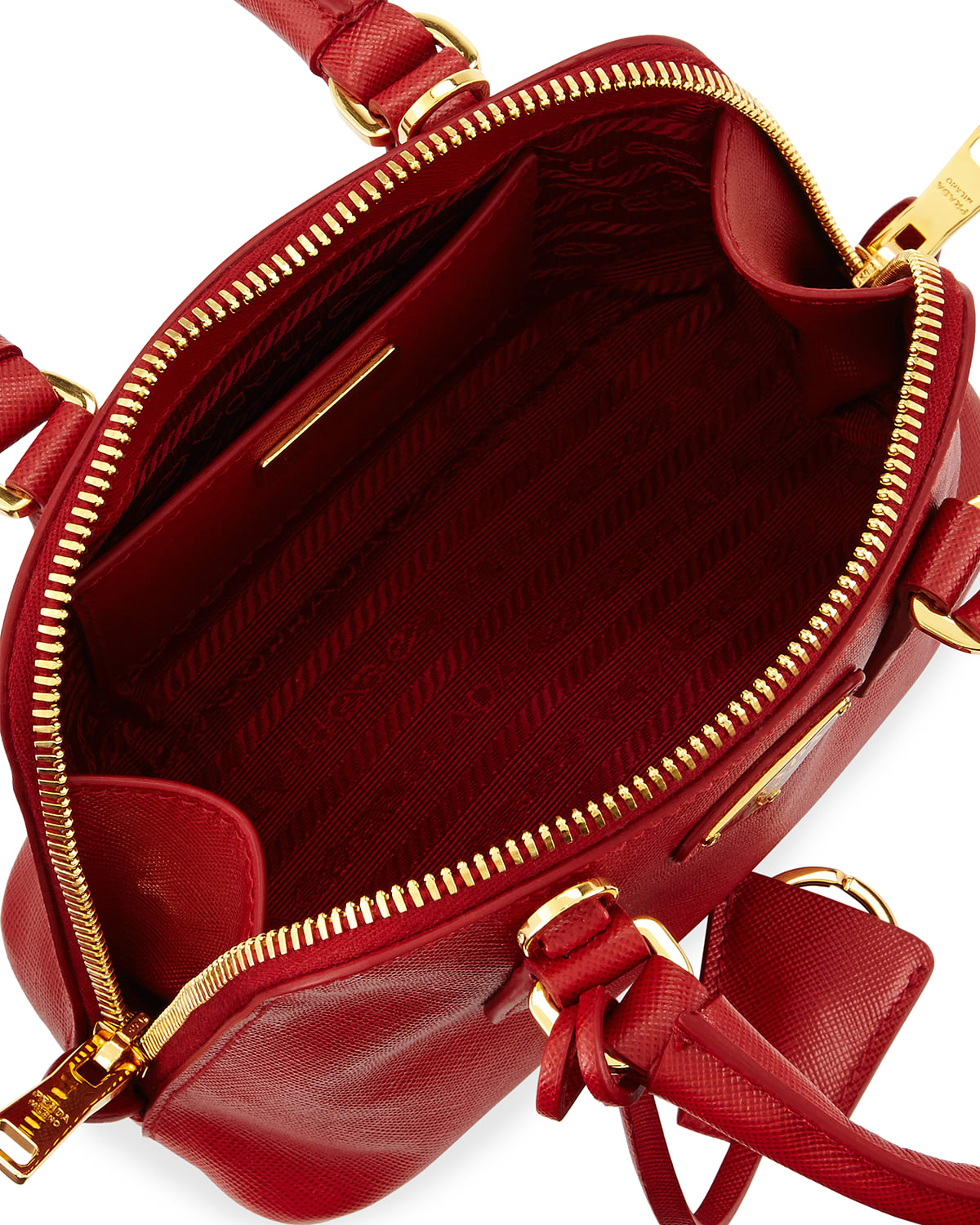 Prada Mini Saffiano Promenade Bag, Red (Fuoco)