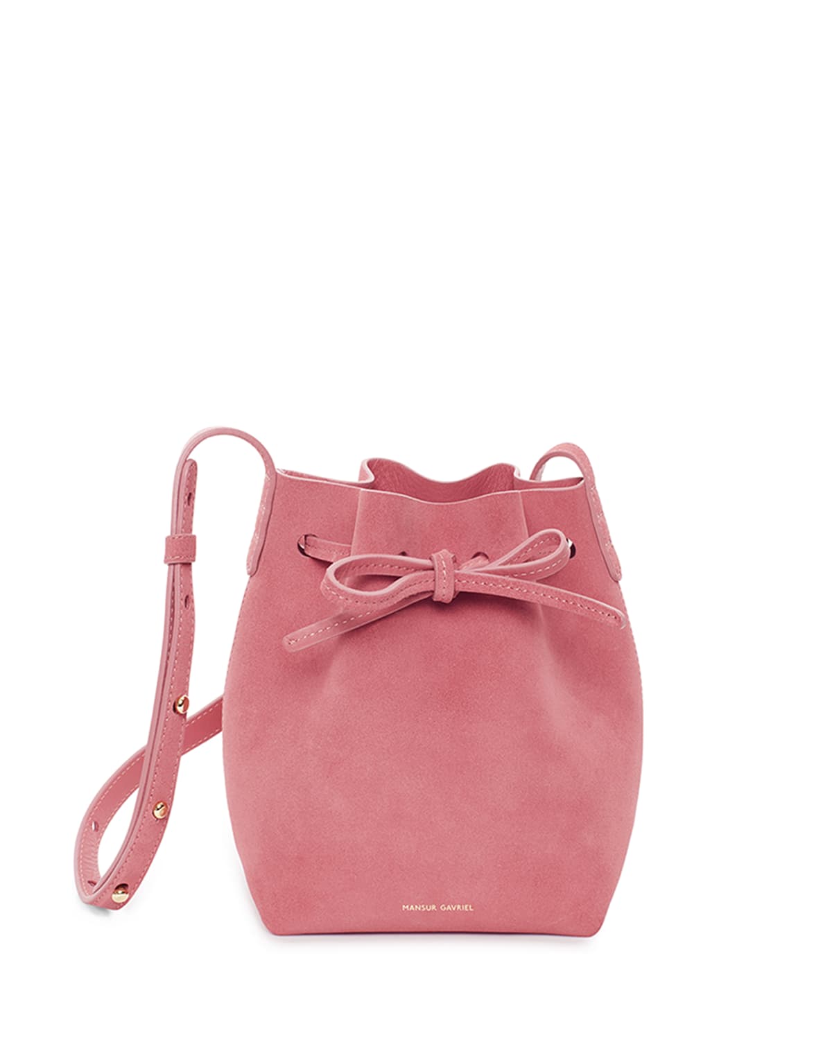 Mansur Gavriel Mini Mini Suede Bucket Bag Pink