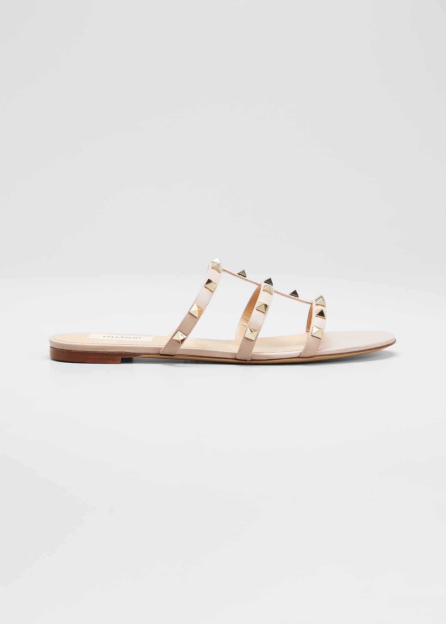 rockstud caged flat slide sandal