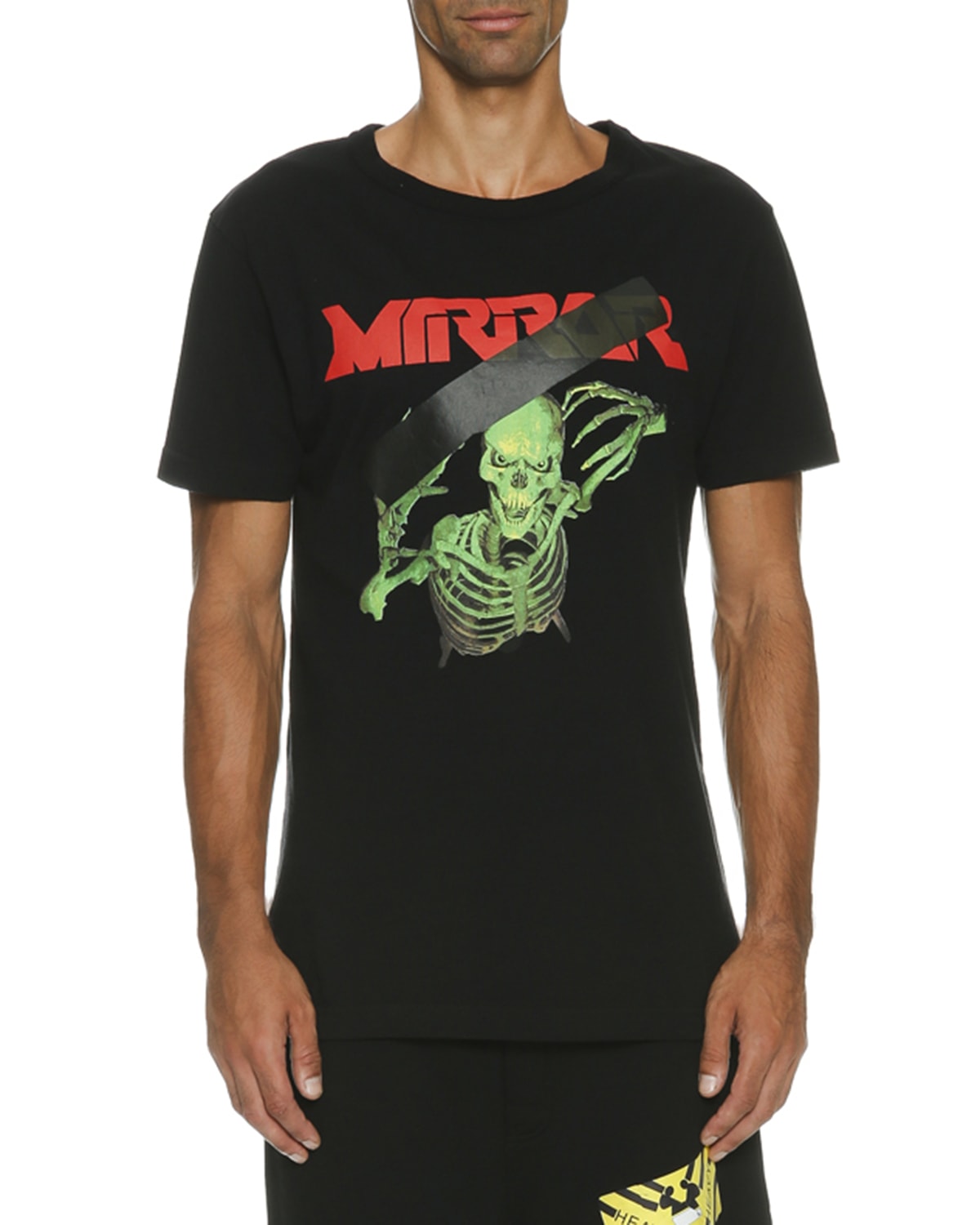 Skeleton Mirror Logo T Shirt Black