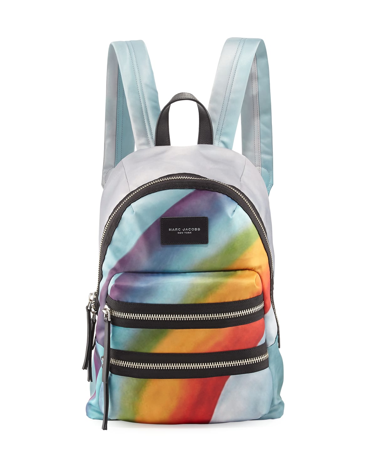 Rainbow Print Nylon Biker Mini Backpack Multi