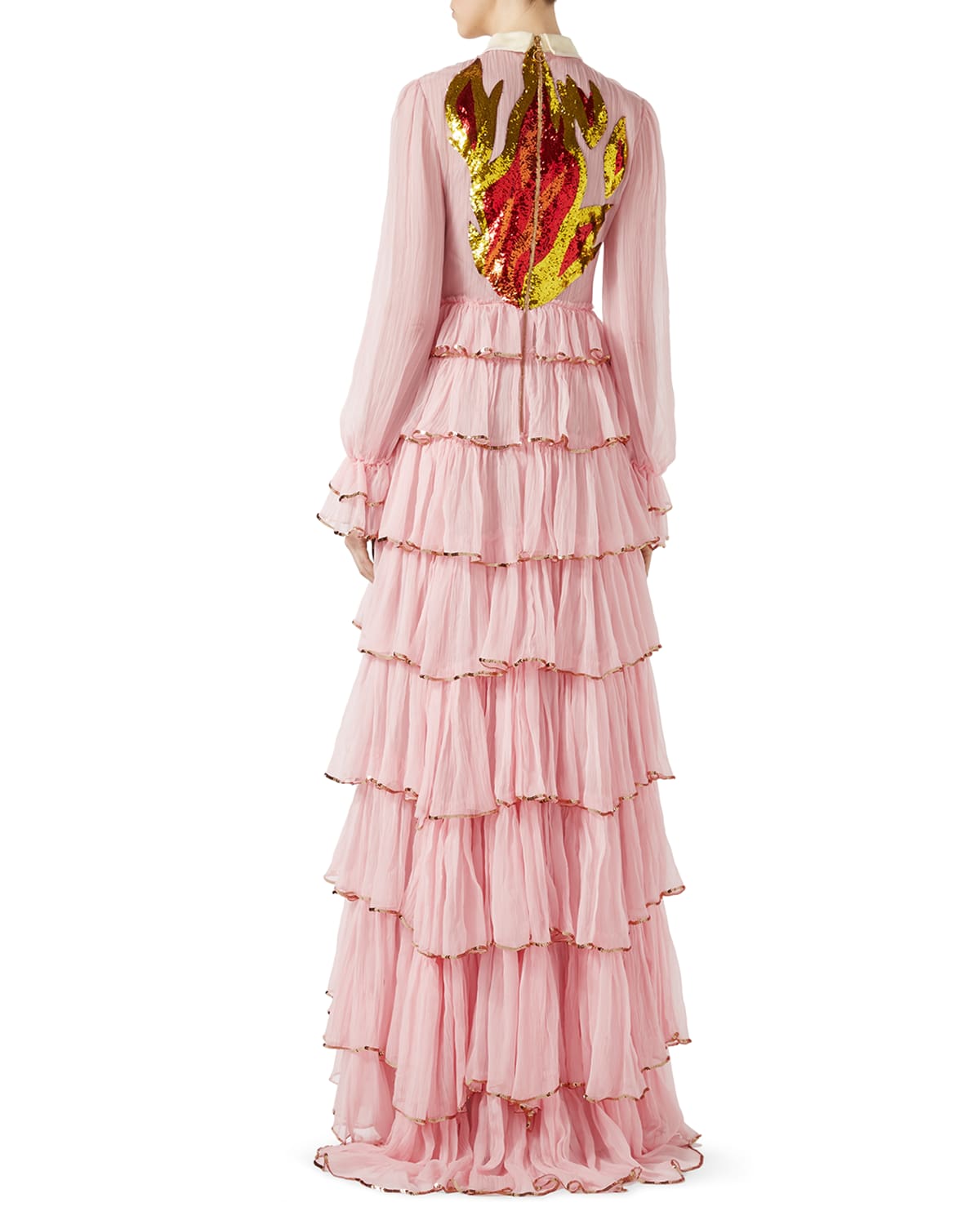 Gucci Chiffon Crepe Silk Gown, Light Pink
