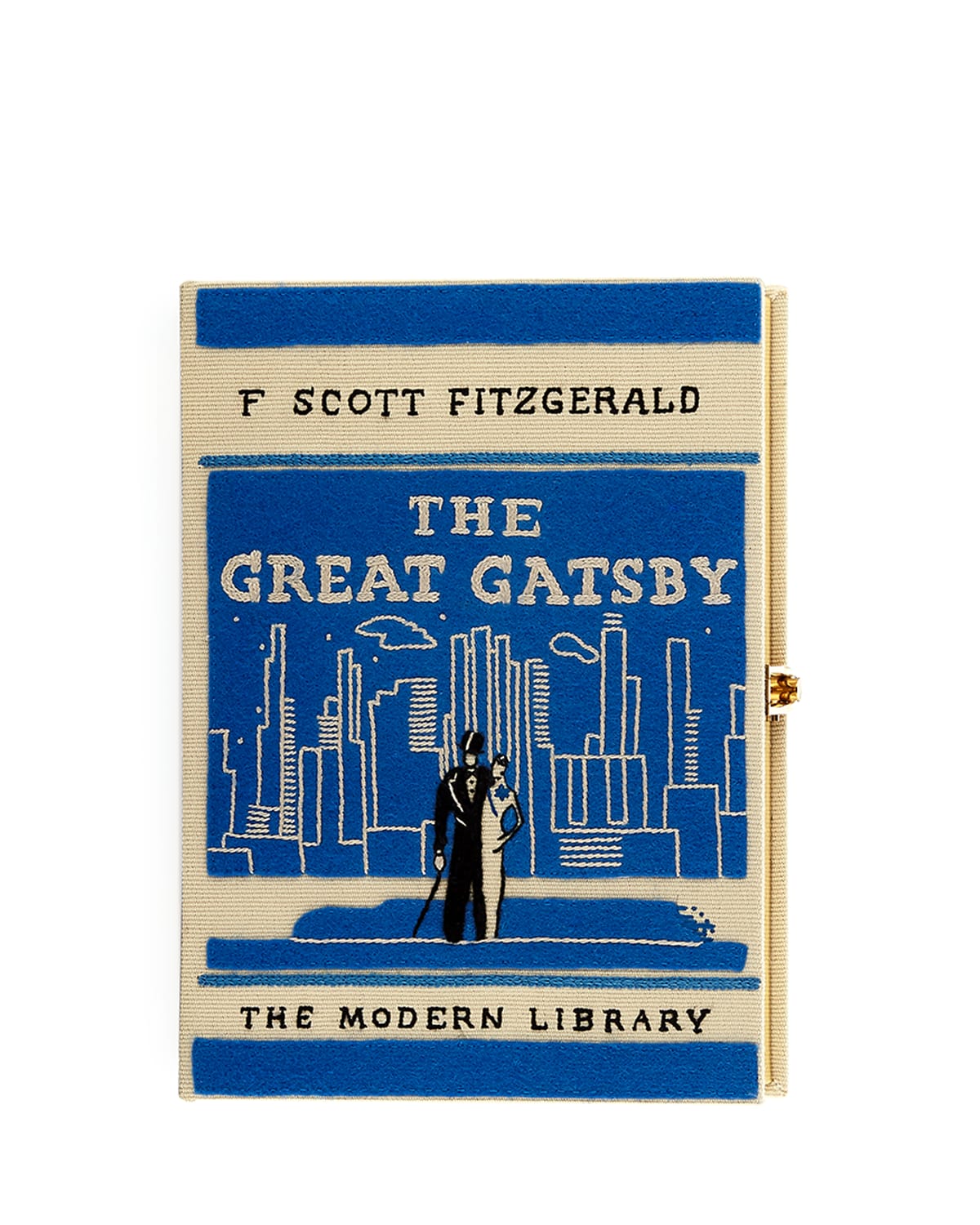 Olympia Le Tan The Great Gatsby Book Clutch Bag Cream Blue