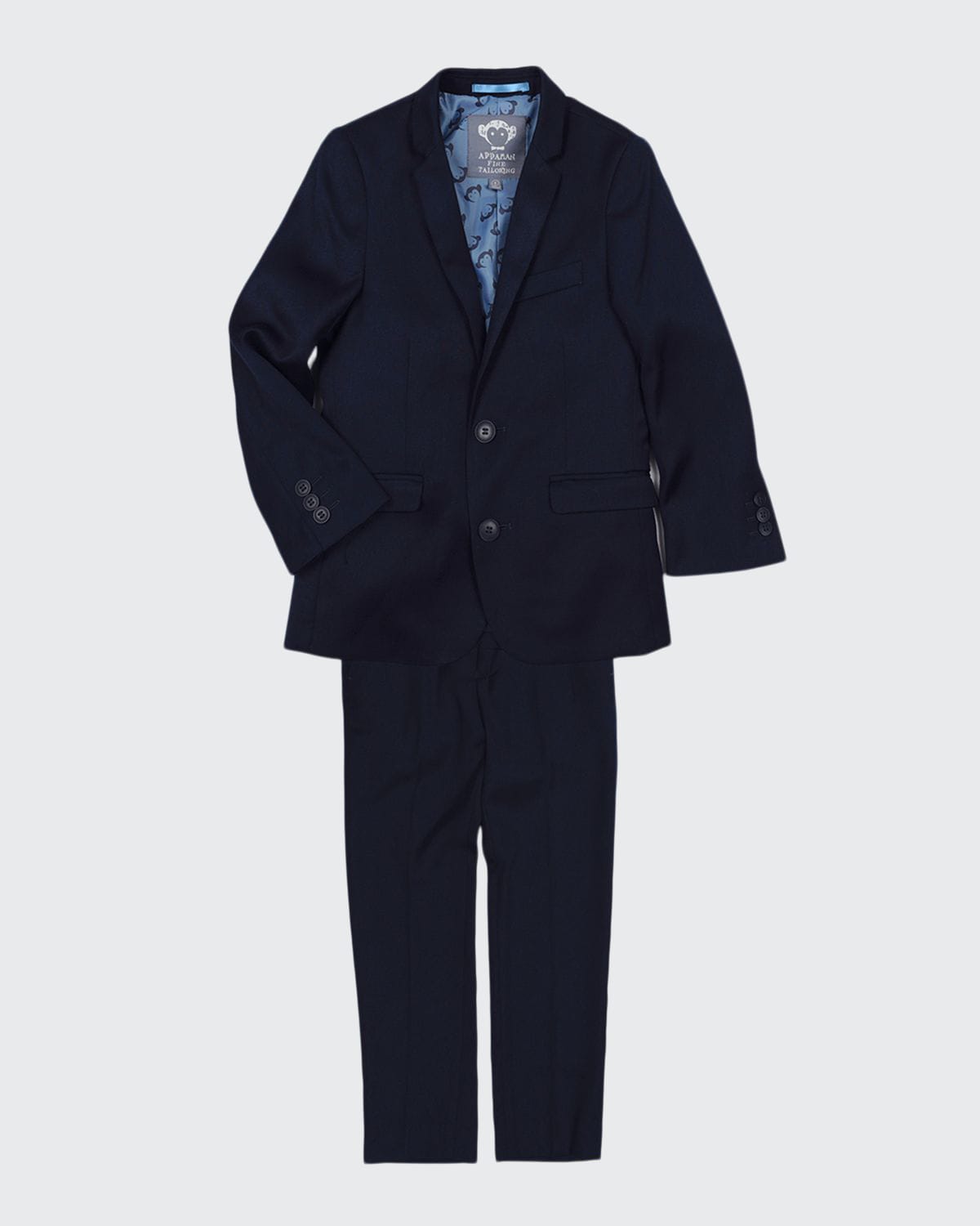 APPAMAN BOYS' TWO-PIECE MOD SUIT, NAVY