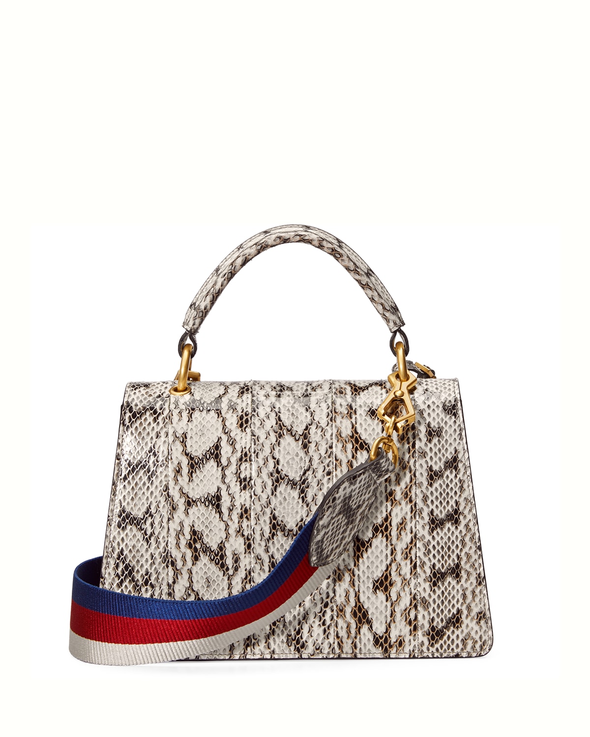 Gucci Queen Margaret Loved Snakeskin TopHandle Bag, Roccia Natural