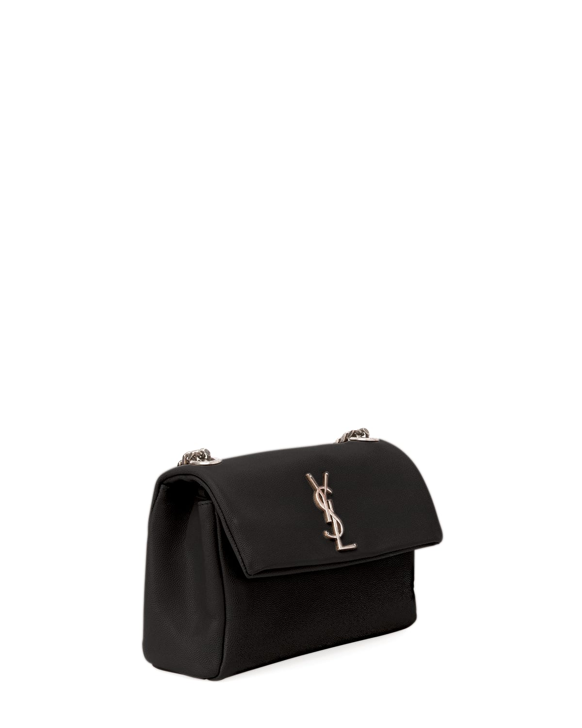 Saint Laurent Aged Black Leather Hollywood Flap Bag