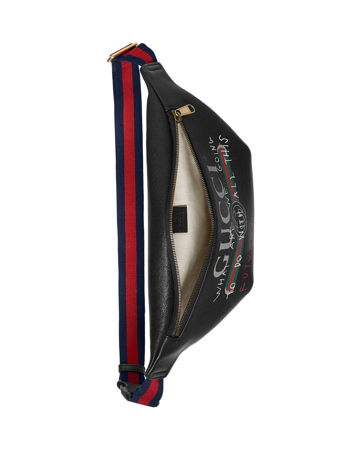 Gucci Gucci-Print Leather Belt Bag, Black