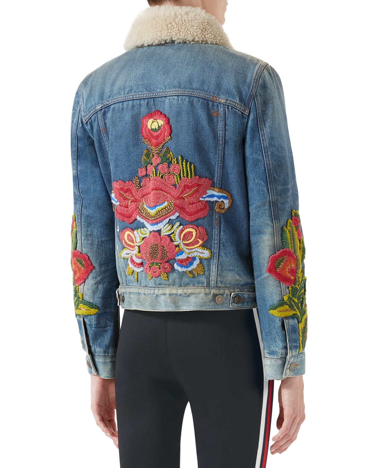 Gucci floral denim jacket best sale