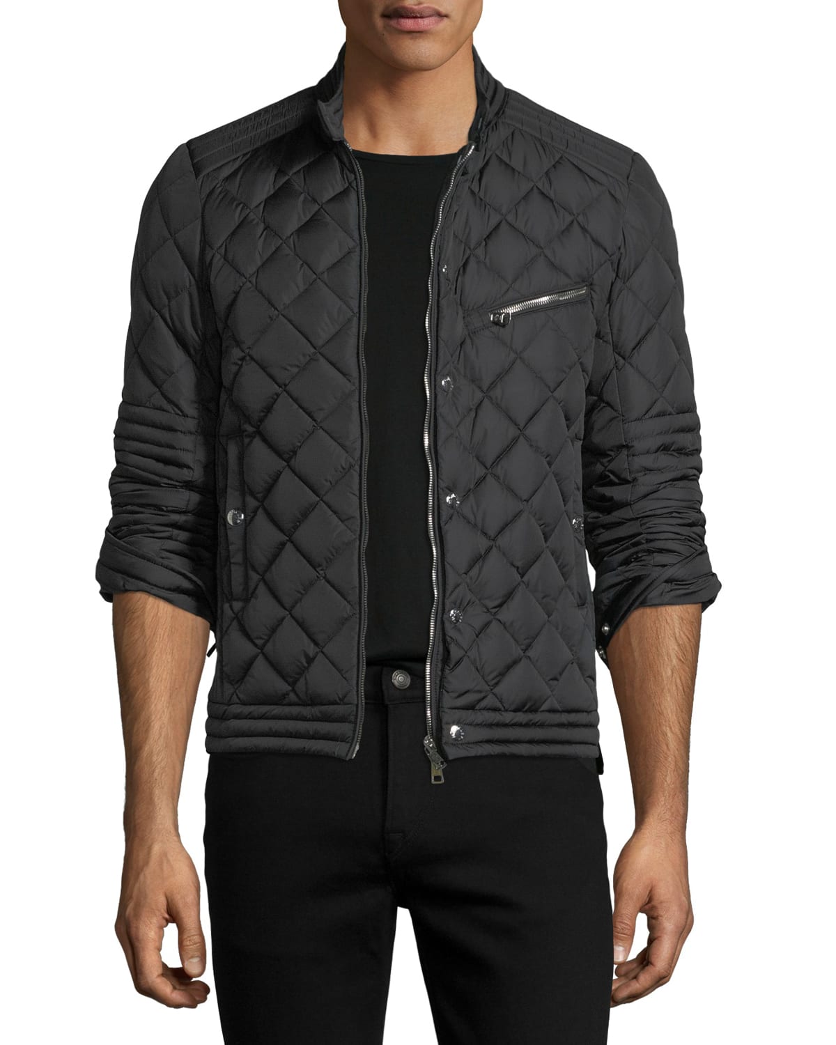 Moncler Fred Quilted Nylon Cafe Racer Jacket