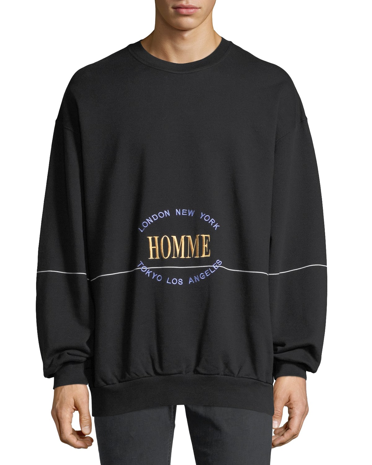 Homme Embroidered Crewneck Sweatshirt