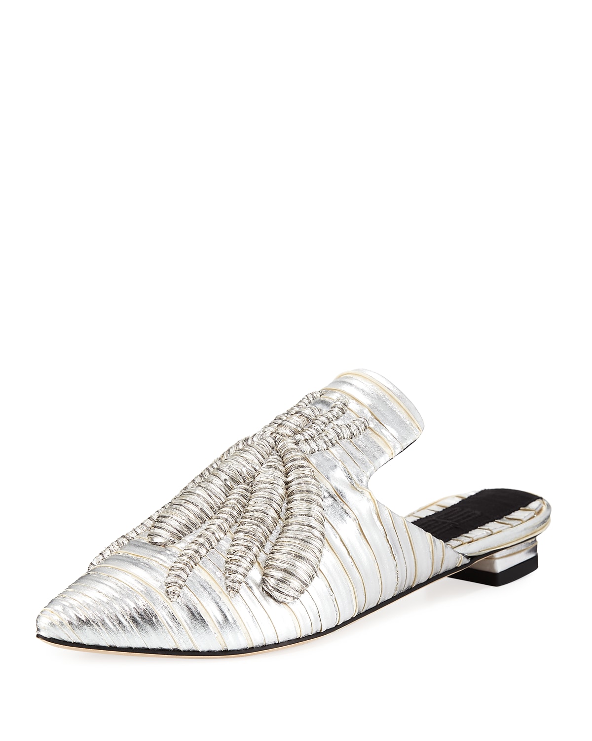 Alepel HandPainted Star Flat Leather Slide Mules Bergdorf Goodman