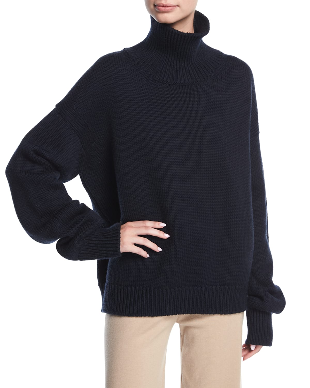 Mansur Gavriel Oversized Cashmere Turtleneck Sweater
