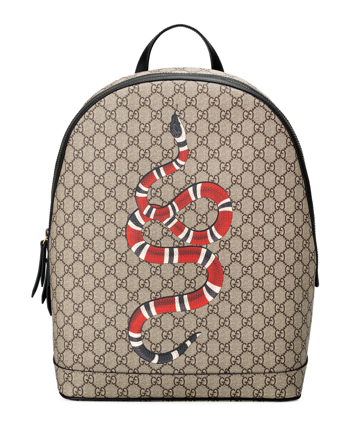 Gucci Snake Print GG Supreme Backpack