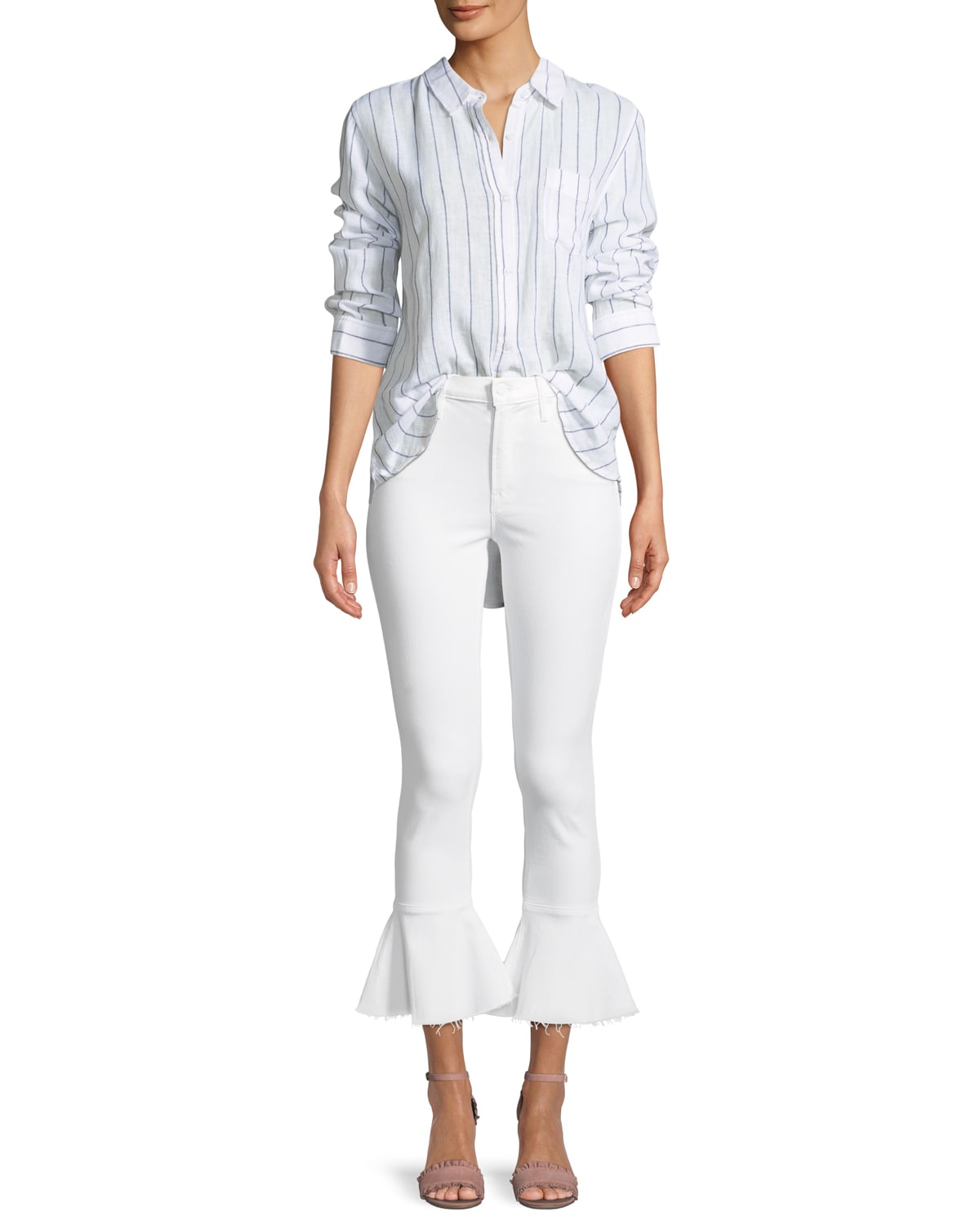 MOTHER Cha Cha Fray Ankle Jeans