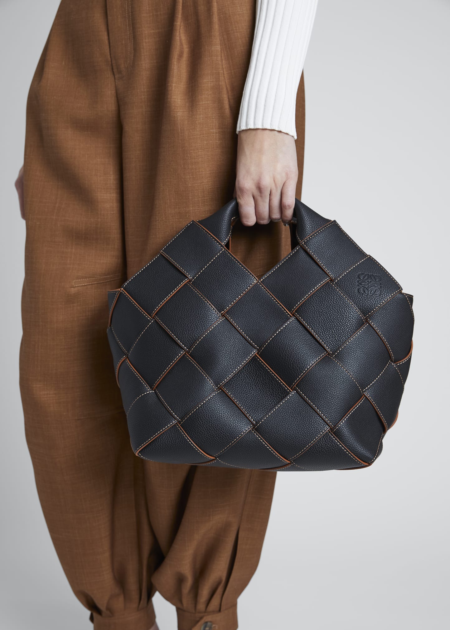 loewe woven leather bag