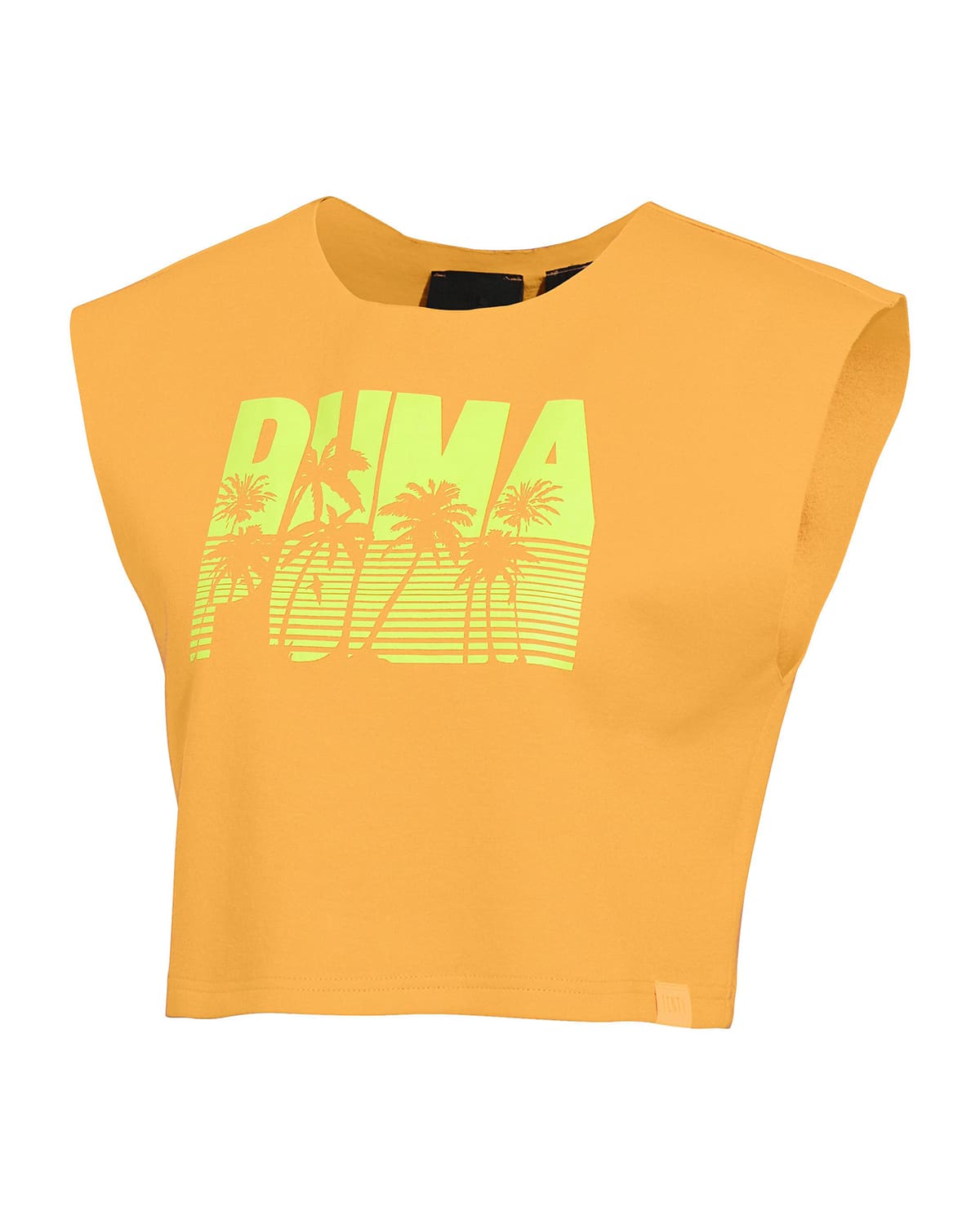 Sleeveless Palm Tree Logo Crop Top Orange