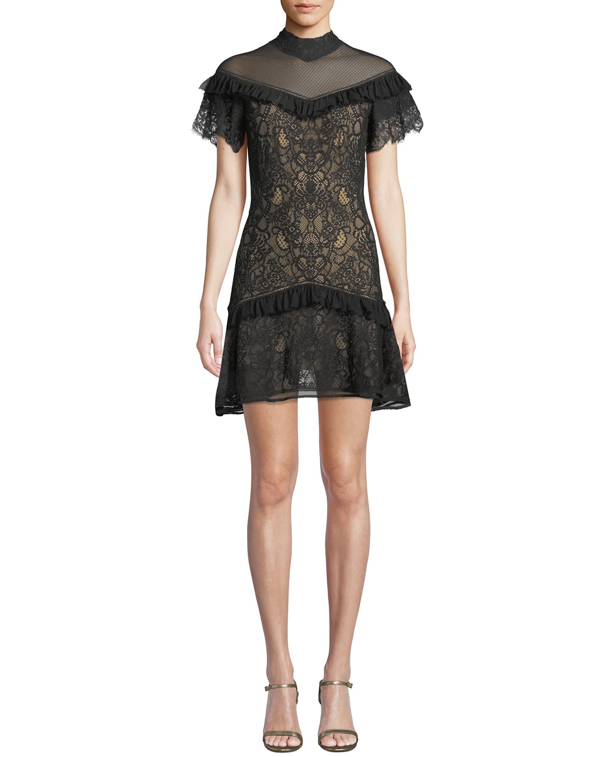 Jonathan simkhai mixed lace mini dress hotsell