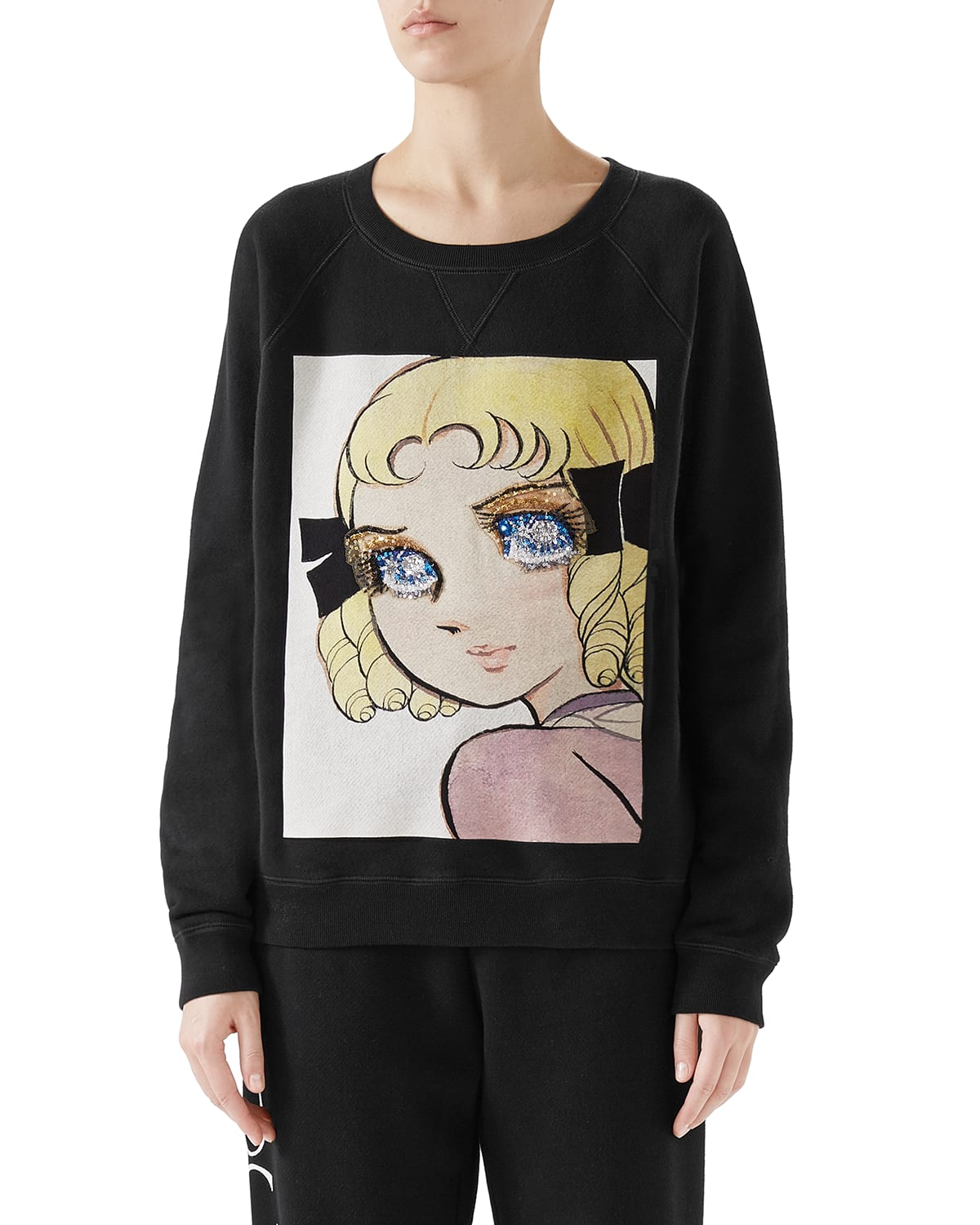 Gucci Viva Volleyball Manga Crewneck Cotton Jersey Sweatshirt