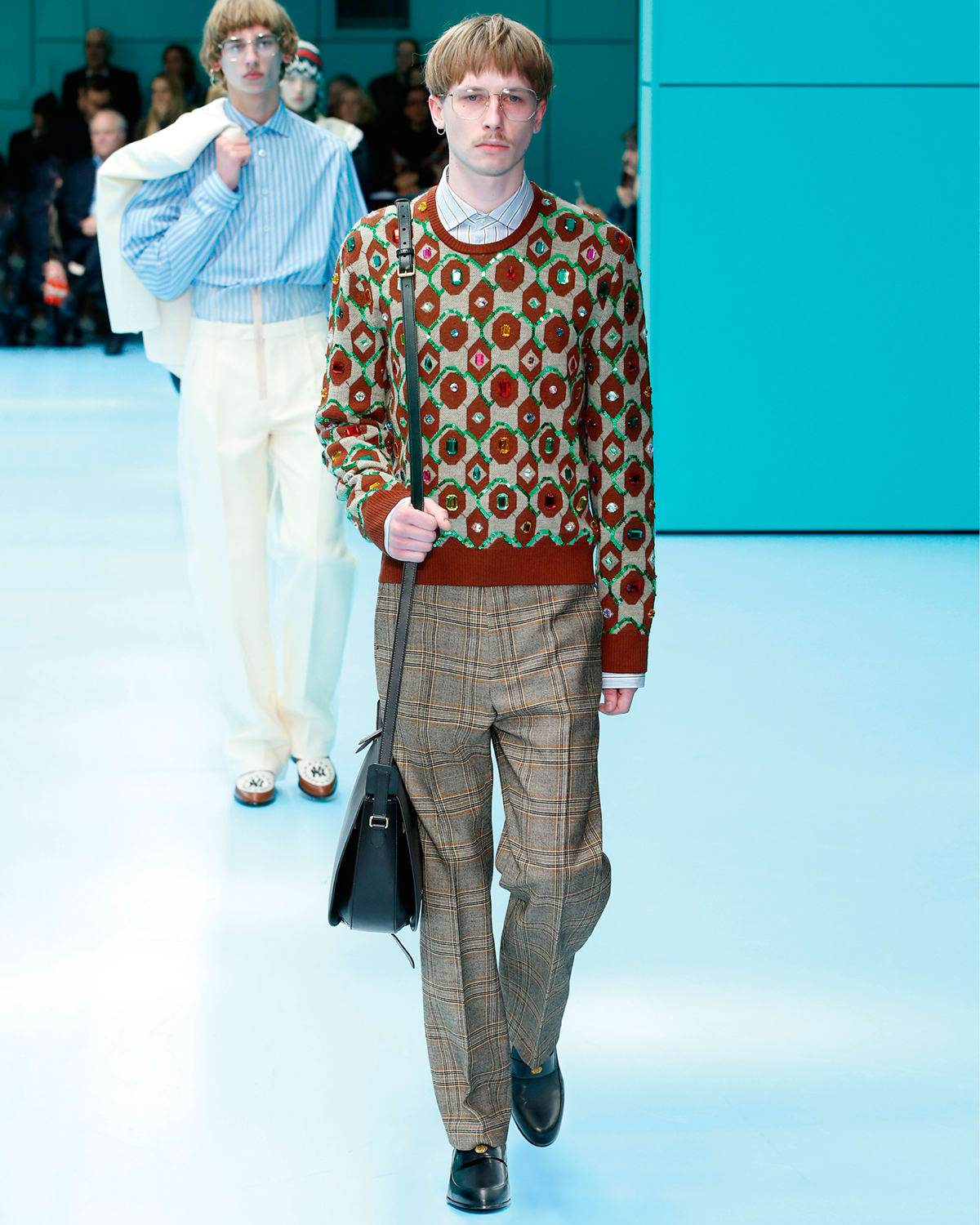 Gucci Men s Jewel Embellished Jacquard Sweater