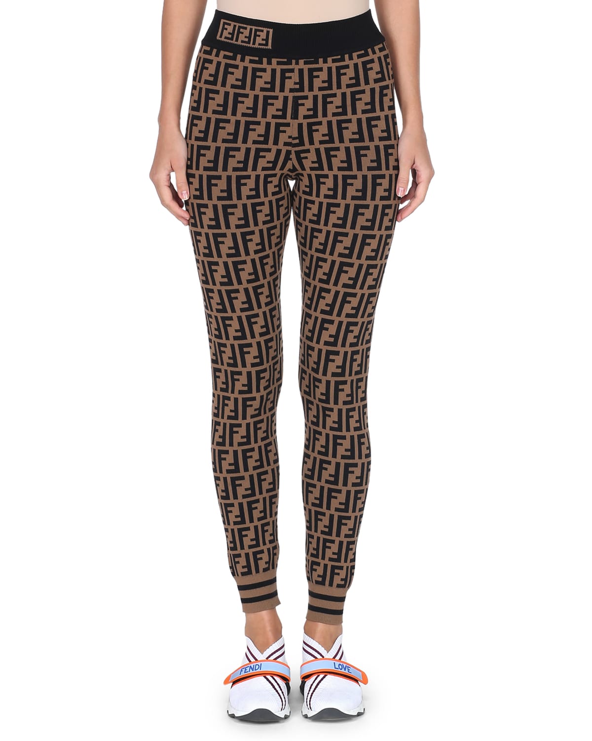 Fendi FF Logo Knit Leggings