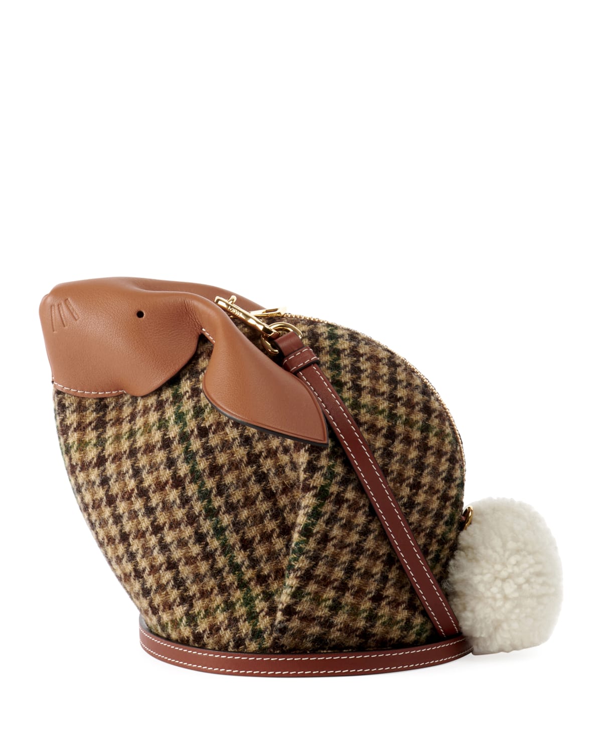 Loewe Bunny Tweed Mini Crossbody Bag Green Pattern